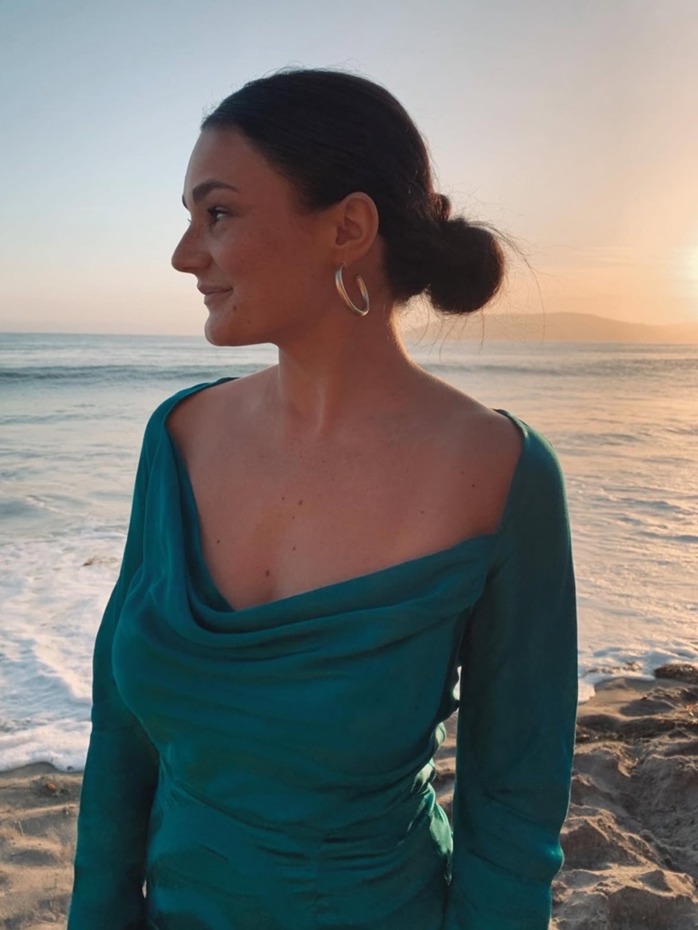 Rat & Boa Teal Cowl Neck Mini Dress
